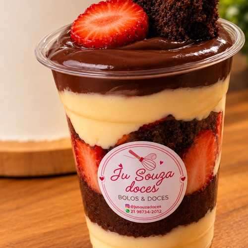 Copo da felicidade 350ml - ninho,chocolate, bolo, morango