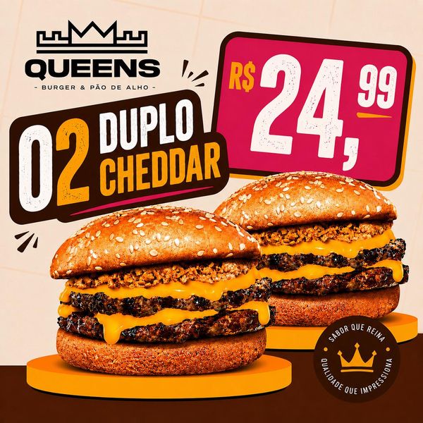 Promoção do Dia !!! 02 DUPLO CHEDDAR