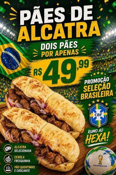 2 PÃES DE ALCATRA POR R$49,90